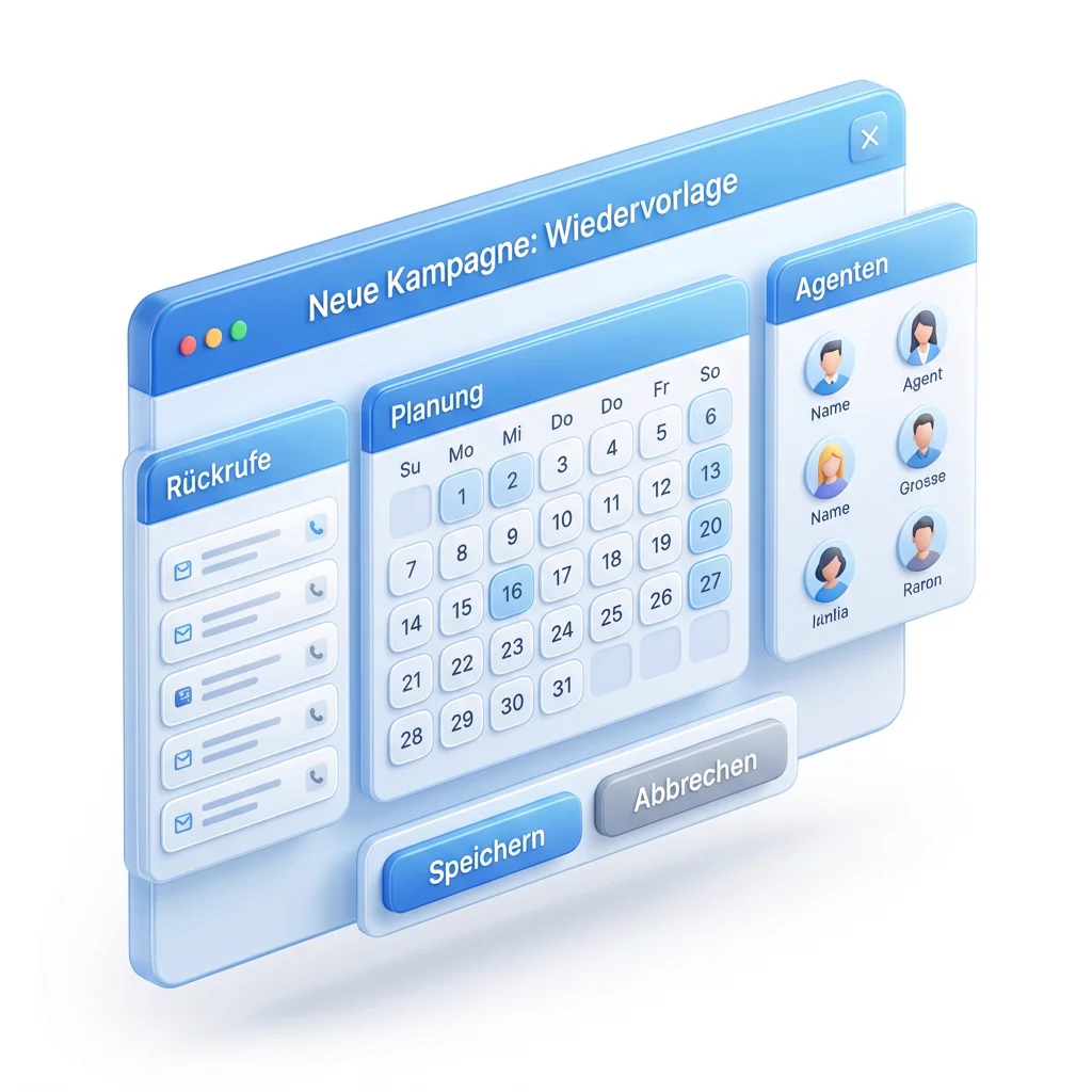 Kampagnenplanung und Wiedervorlagen Management